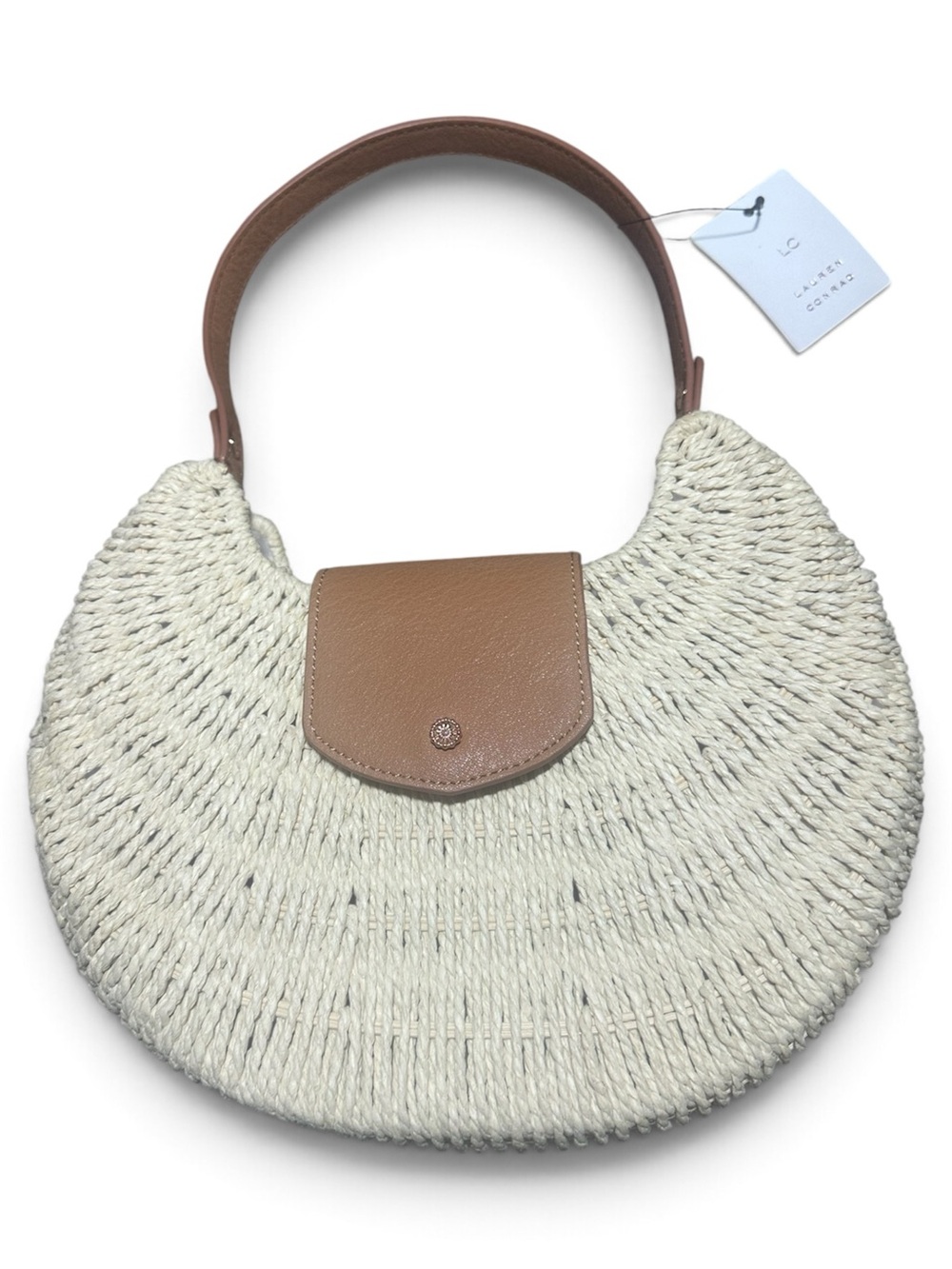 NWT LC Lauren Conrad Ainsley Woven Straw Shoulder Bag